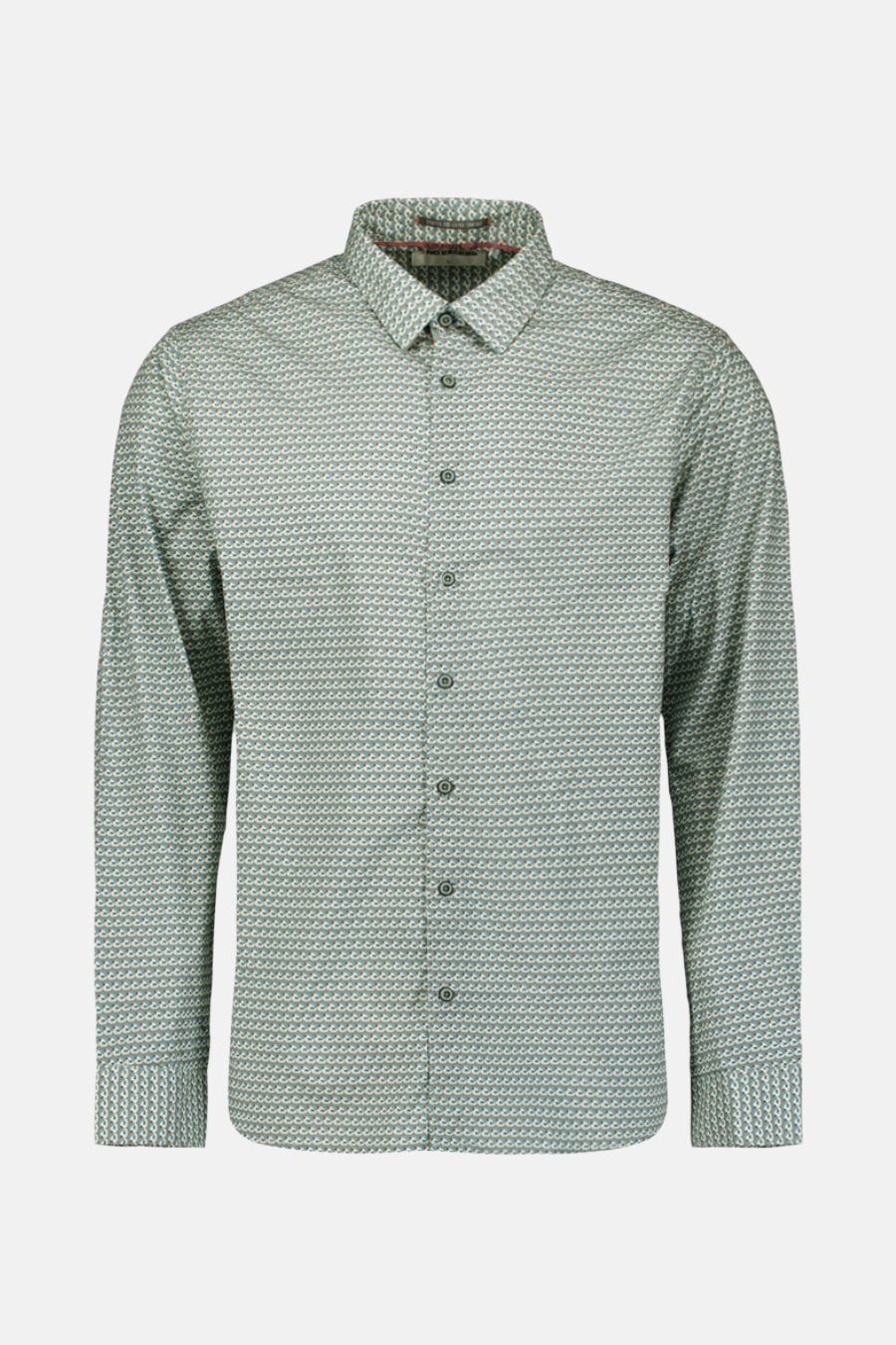 Chemise à manches longues multicolore de NO EXCESS avec un motif géométrique complexe sur toute la surface.