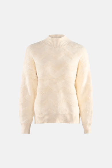 Beige coltrui van Terra di Siena met subtiel textuurpatroon.