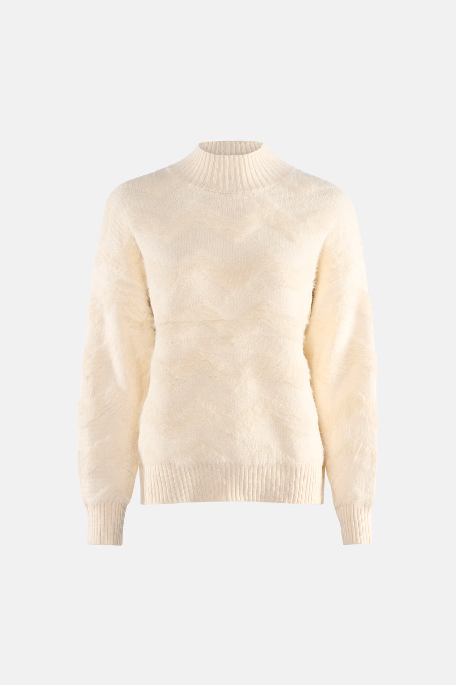 Beige coltrui van Terra di Siena met subtiel textuurpatroon.