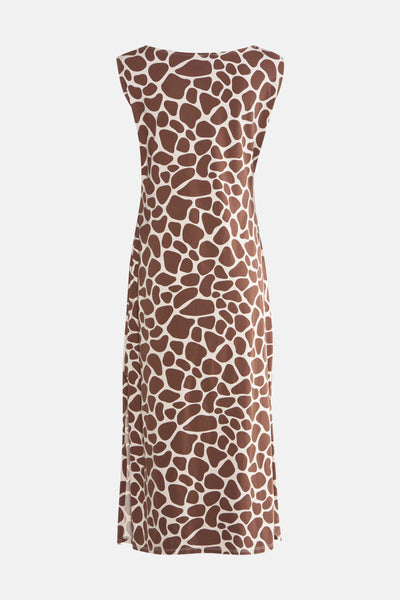Bruine jurk met giraffenprint van Terra di Siena.