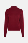 Pull à col roulé bordeaux de Terra di Siena, en maille fine avec un col montant côtelé.