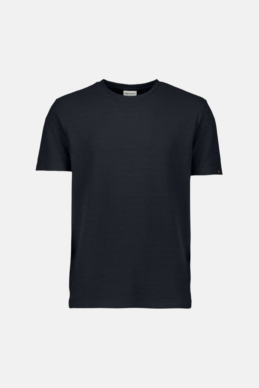 Blauw T-shirt met korte mouwen van NO EXCESS, effen kleur, labeldetail op de mouw.