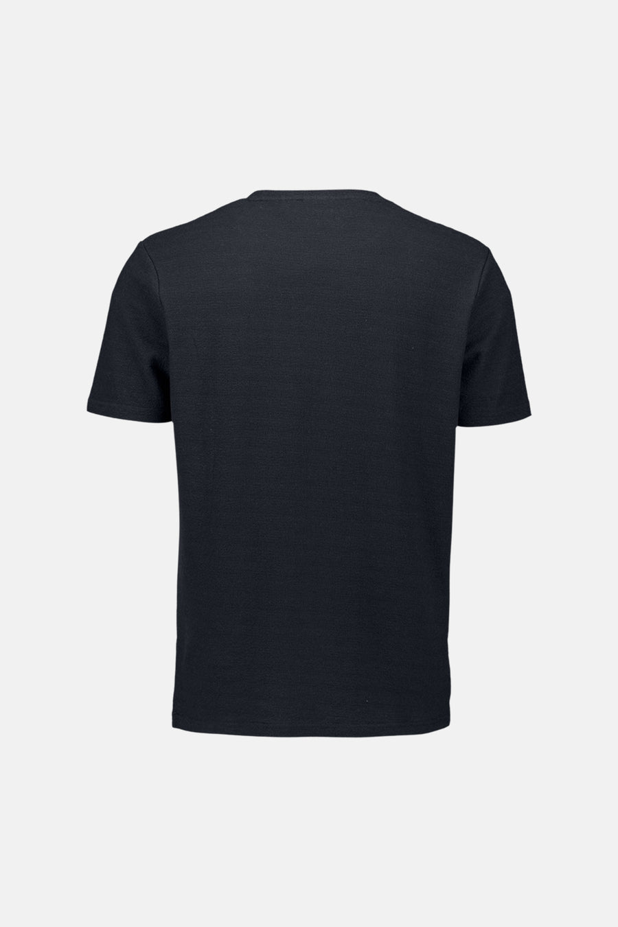 Blauw T-shirt van NO EXCESS, effen, met korte mouwen, van getextureerd katoen, achterzijde.