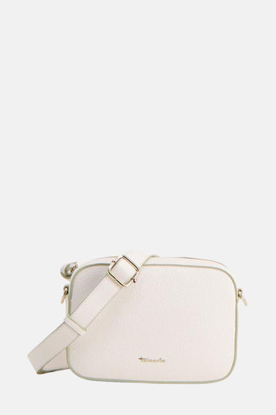 Sac à bandoulière blanc de TAMARIS, avec une bandoulière réglable et une texture grainée.
