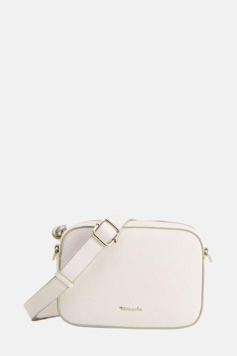 Sac à bandoulière blanc de TAMARIS, avec une bandoulière réglable et une texture grainée.

