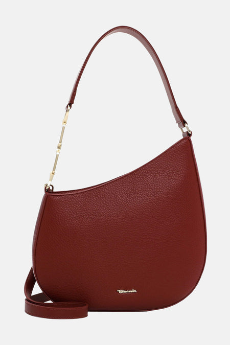 Sac à bandoulière rouge de Tamaris, avec une bandoulière et une texture grainée.