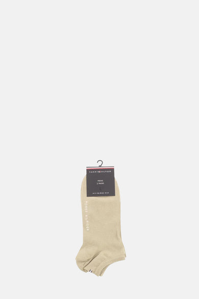 Beige sokken van TOMMY JEANS, laag unisex model met presentatielabel.