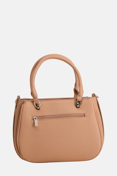 Sac à main beige de TAMARIS avec fermeture éclair arrière et poignée arrondie.