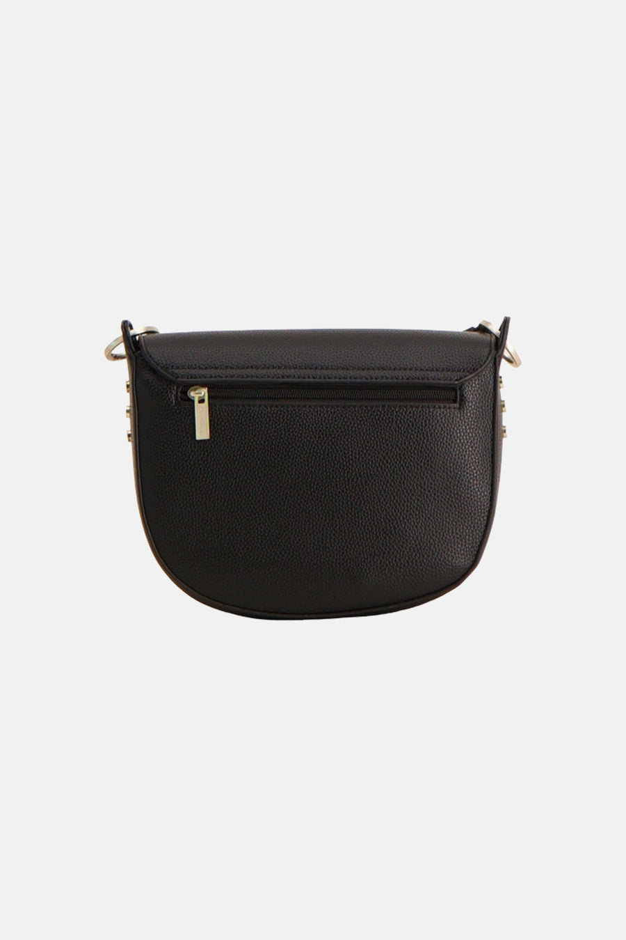 Sac à main noir en cuir synthétique de TAMARIS, avec une fermeture zippée et des détails cloutés.