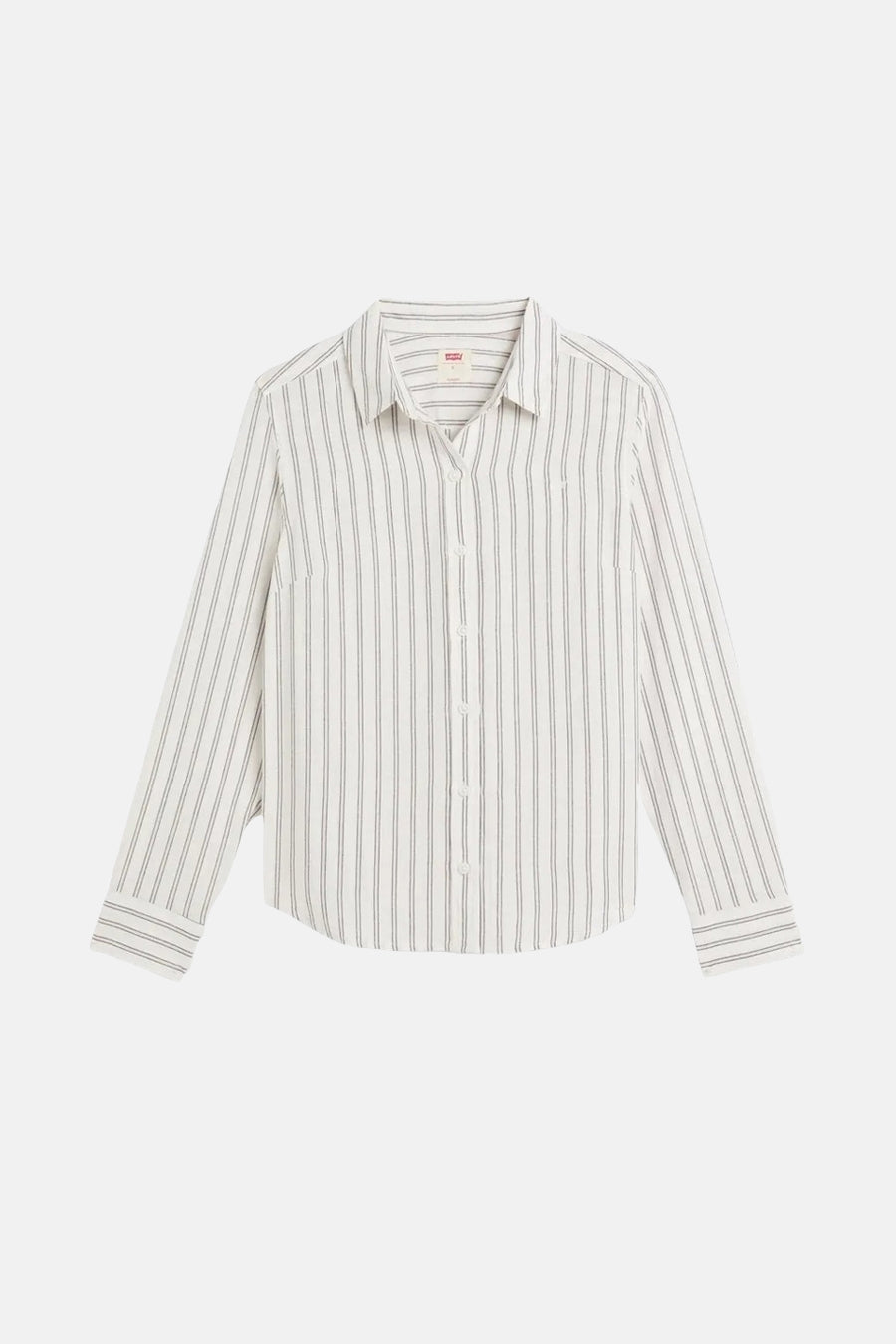 Chemise à manches longues rayée blanche, par Levi's®, avec boutons et poche poitrine.