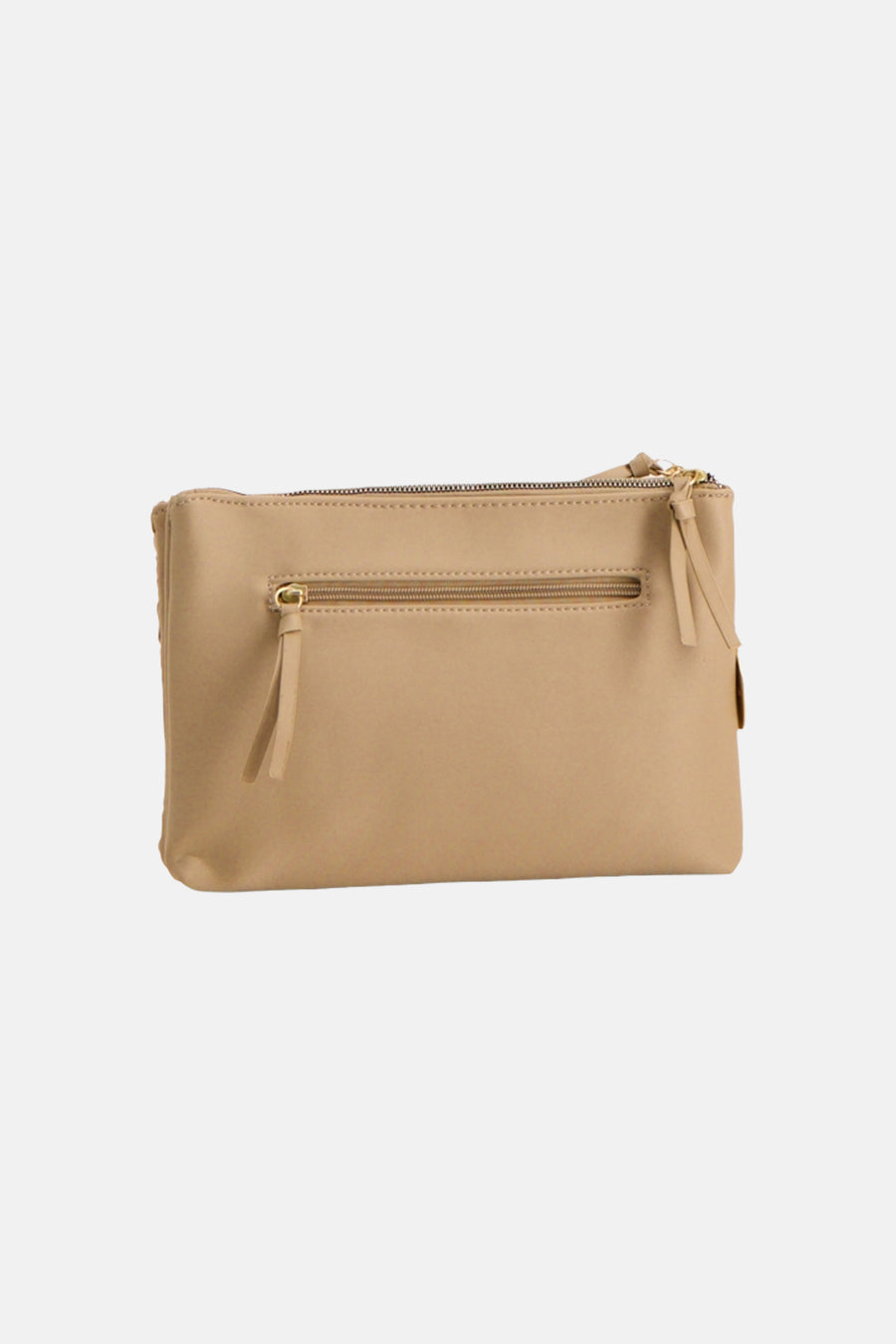 Sac à main pochette beige de TAMARIS avec fermeture éclair et pochette avant zippée.