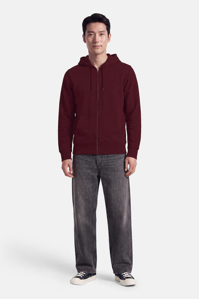 Sweat à capuche - bordeaux