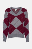Trui met V-hals multicolor - Terra di Siena