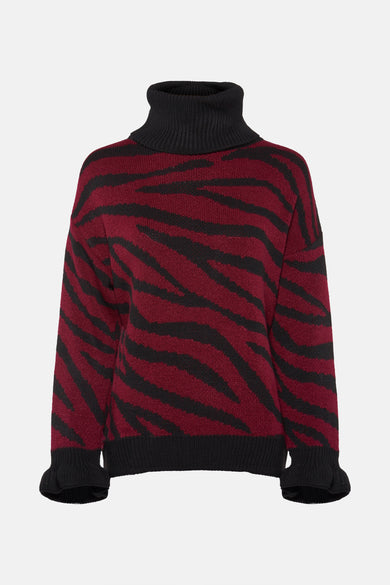 Pull col rond Bordeaux - Terra di Siena