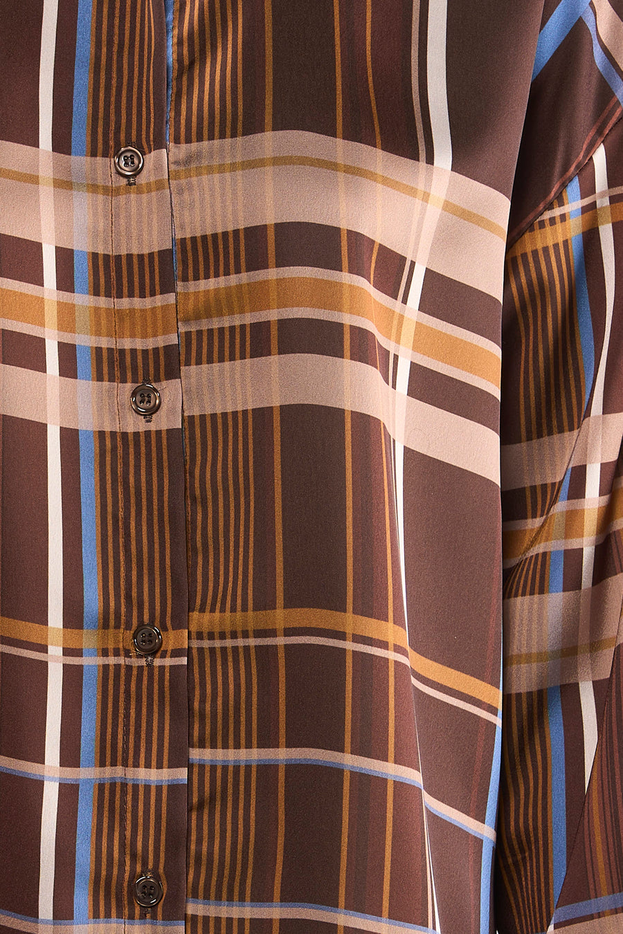 Chemise à manches longues multicolore de Terra di Siena avec motif à carreaux et boutons apparents.
