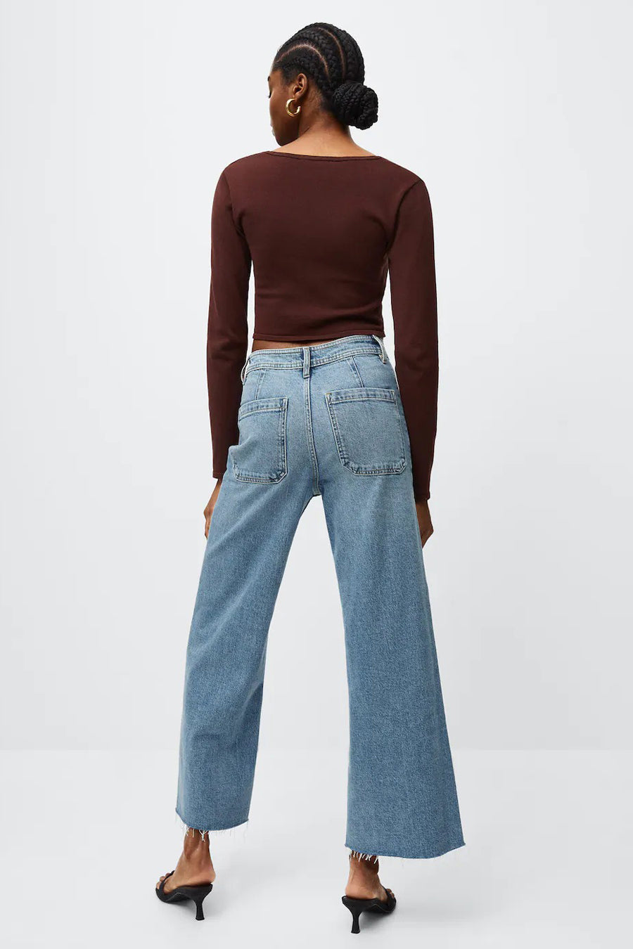 Jean large MID BLUE DENIM - MANGO