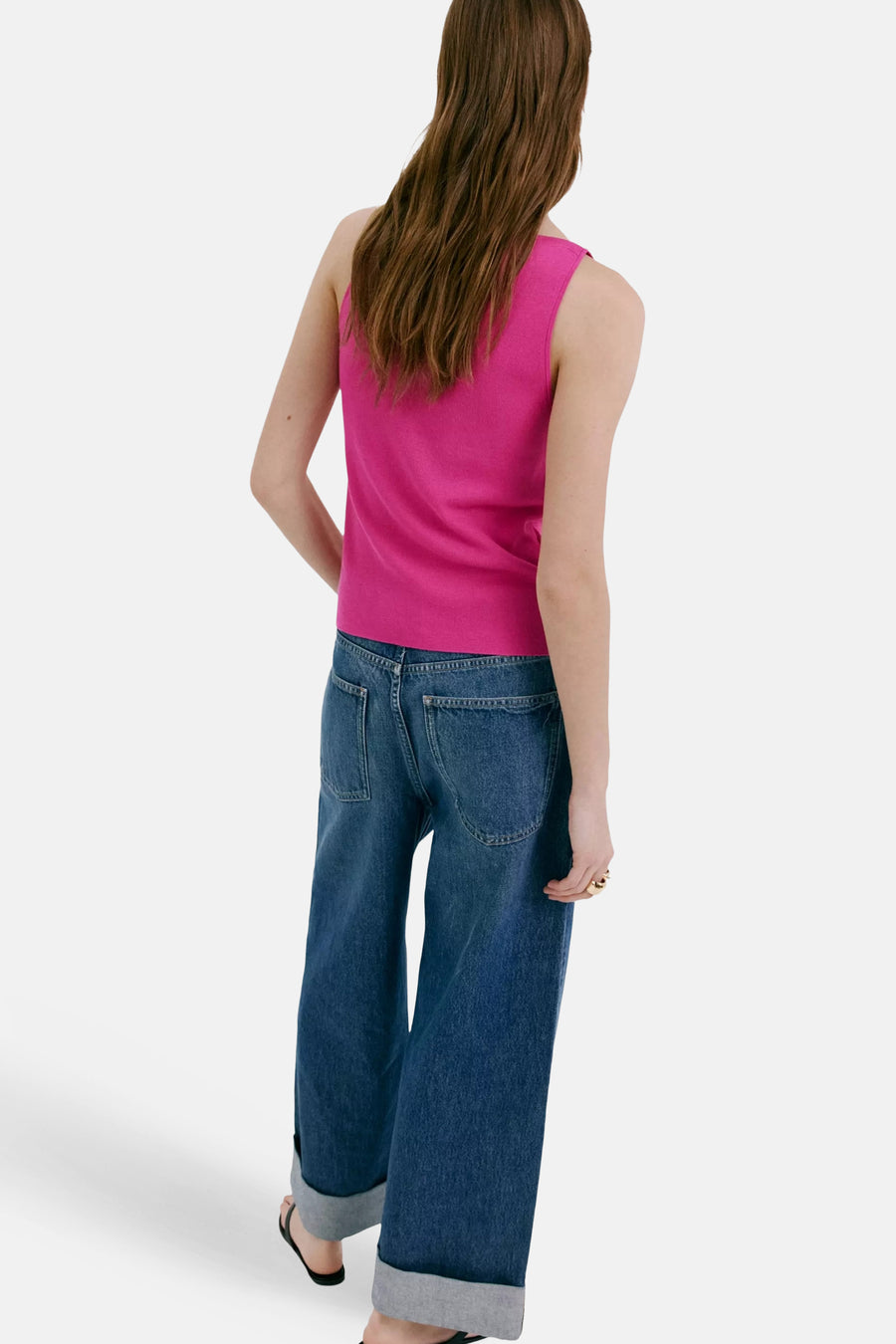 Giletkorte zonder mouw - roze