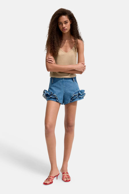 Giletkorte zonder mouw - beige