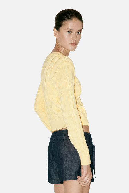 Pull col O - jaune