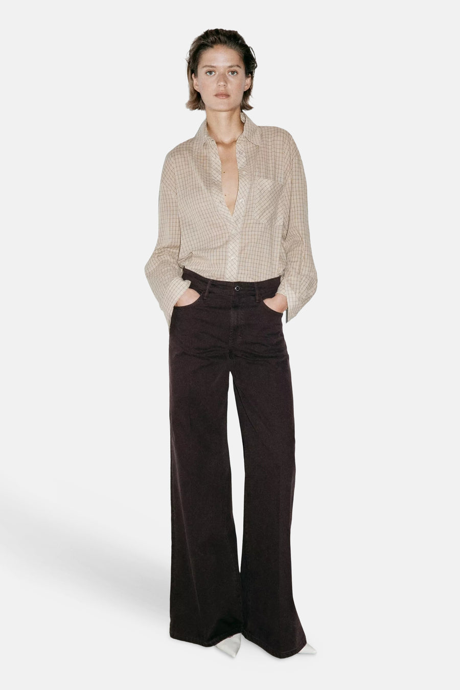Pantalon 5 poches - brun