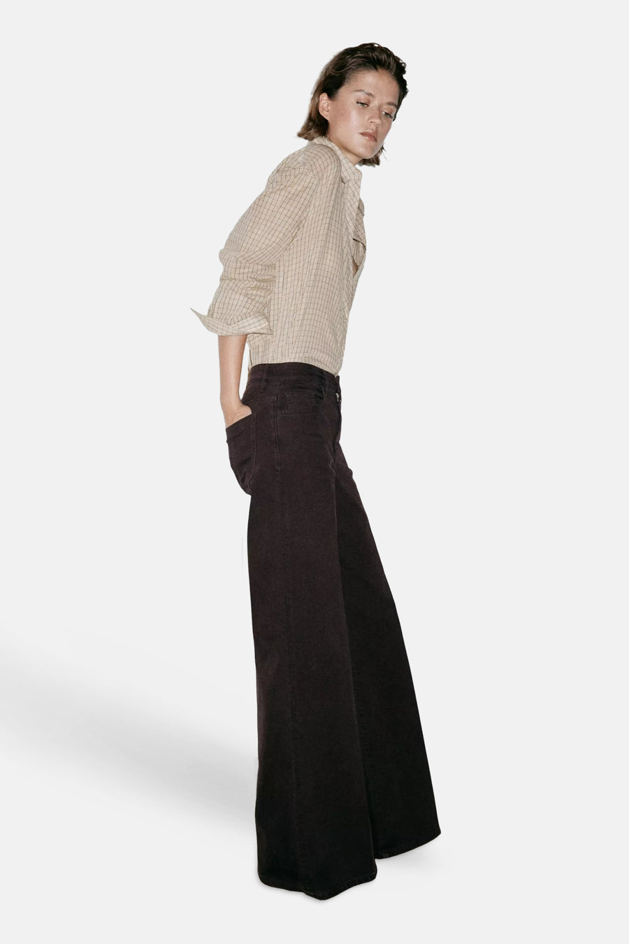 Pantalon 5 poches - brun