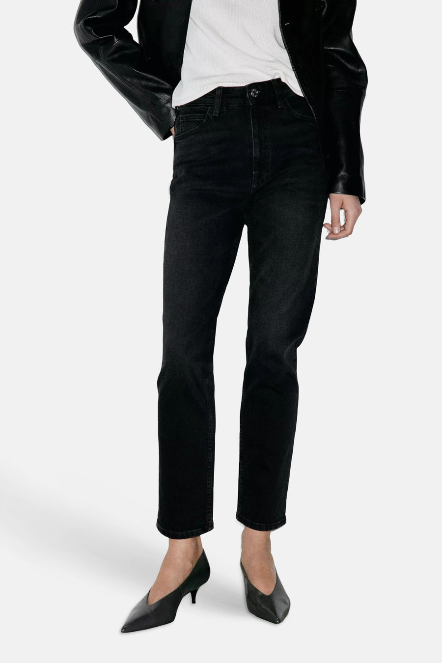 Jean Mom black denim - MANGO
