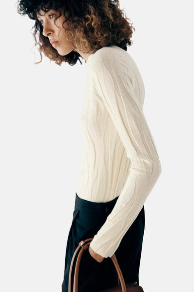 Pull col O - écru