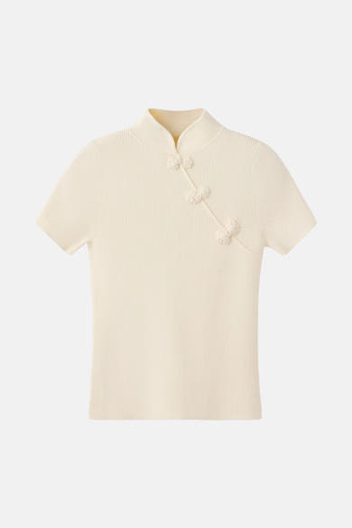Pull à manches courtes - écru
