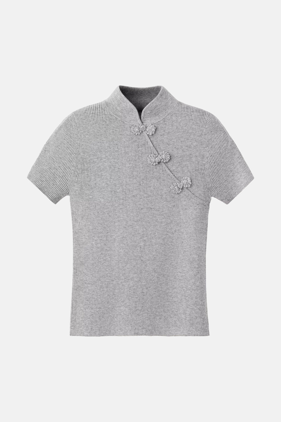 Dames tops pull korte mouw grijs - MANGO