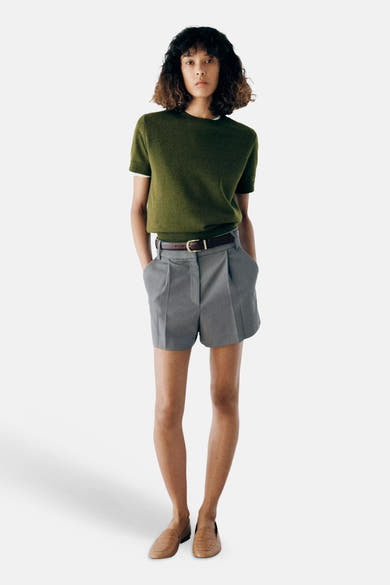 Pull met korte mouwen - groen
