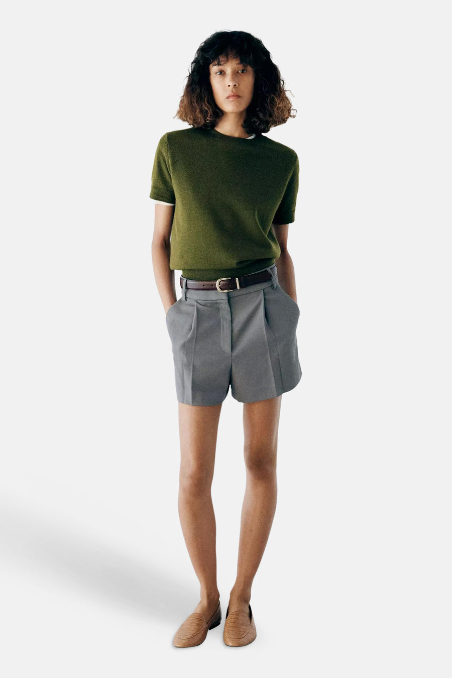 Pull met korte mouwen - groen
