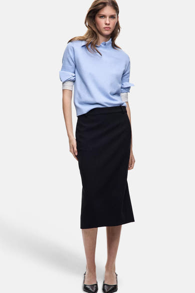 Pull met korte mouwen - blauw