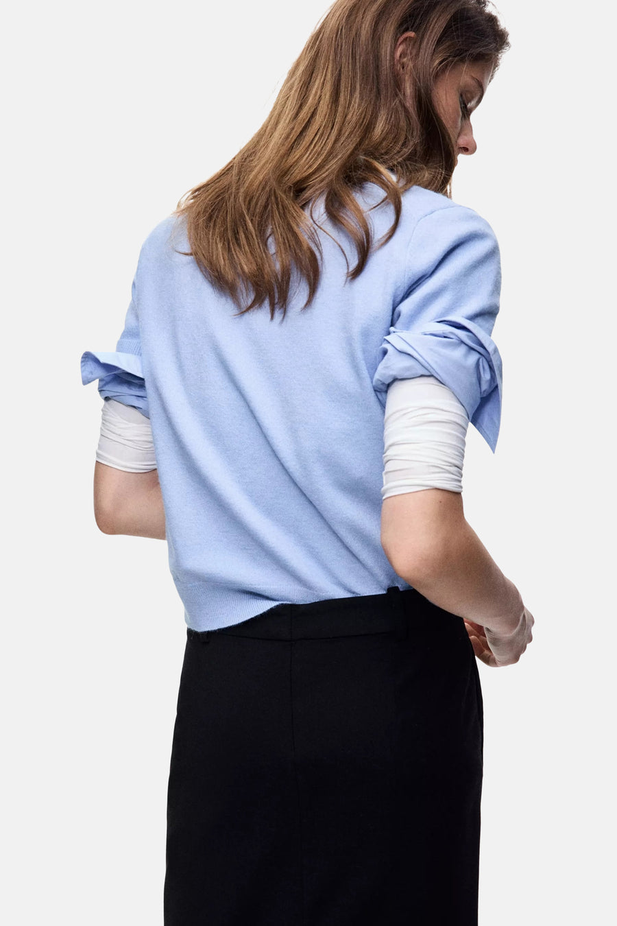 Pull met korte mouwen - blauw