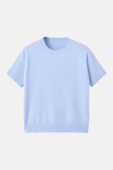Pull met korte mouwen - blauw