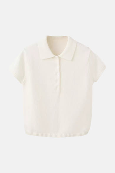 Pull à manches courtes - écru
