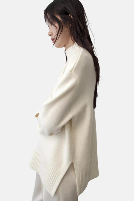 Pull col montant blanc - MANGO
