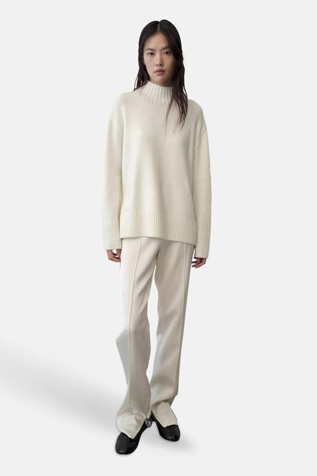 Pull col montant blanc - MANGO