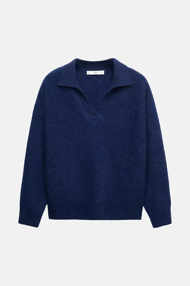 Pull col V bleu - MANGO