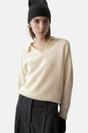 Pull col V jaune - MANGO