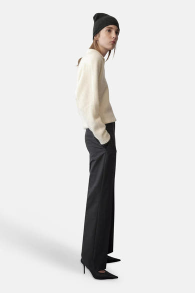 Pull col V jaune - MANGO
