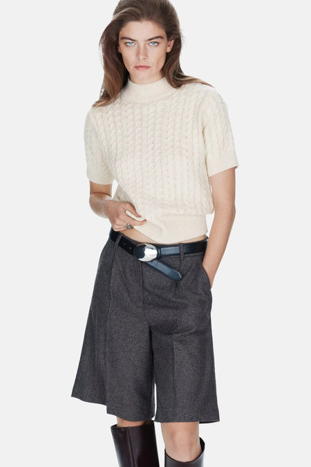 Pull à manches courtes - beige