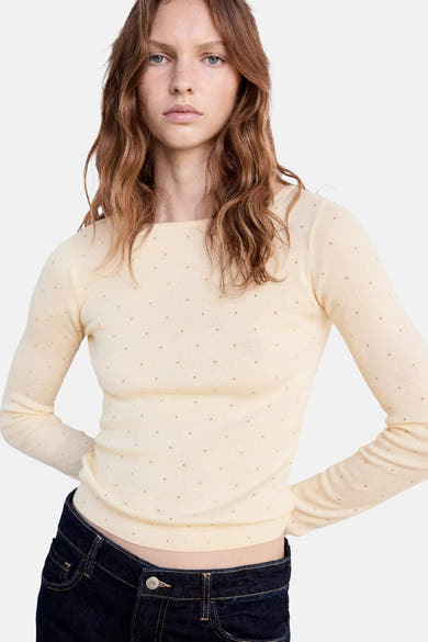 Trui met ronde hals ecru - MANGO