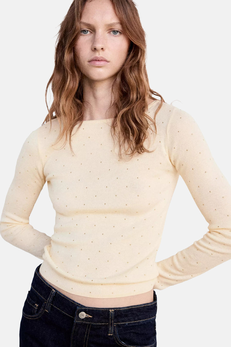 Trui met ronde hals ecru - MANGO