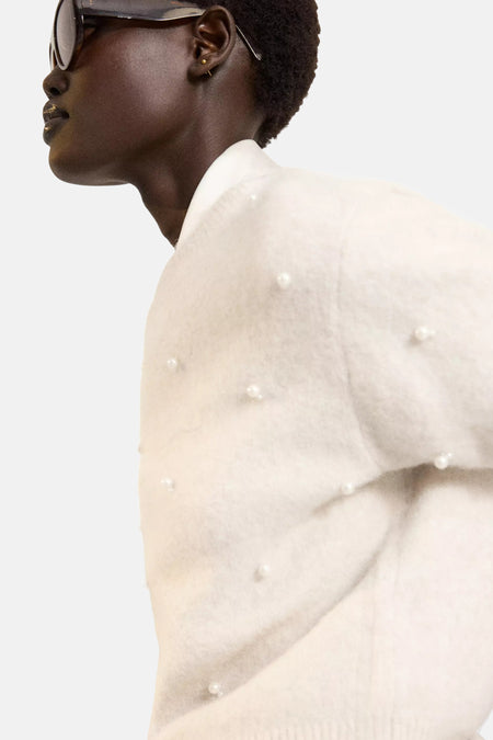 Pull met korte mouwen - beige