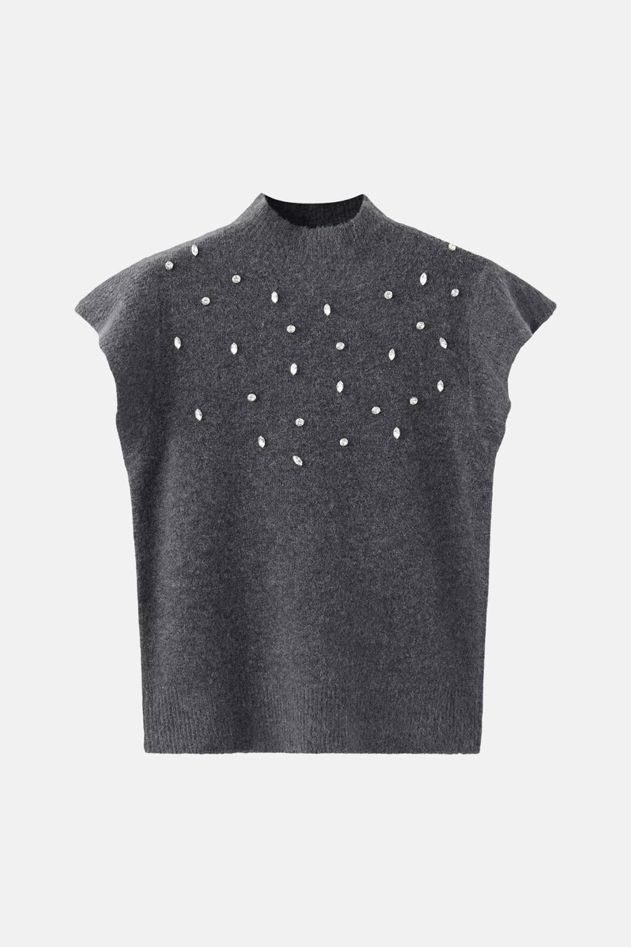 Dames tops pull korte mouw gris - MANGO