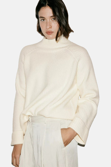 Pull met rolkraag - ecru