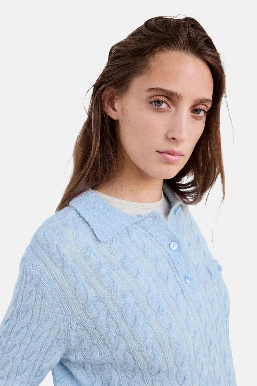 Pull col rond bleu - MANGO