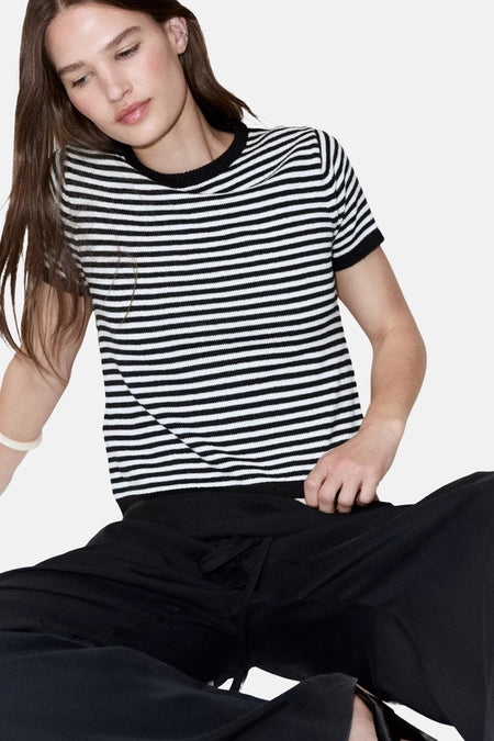 Dames tops pull korte mouw multicolore - MANGO