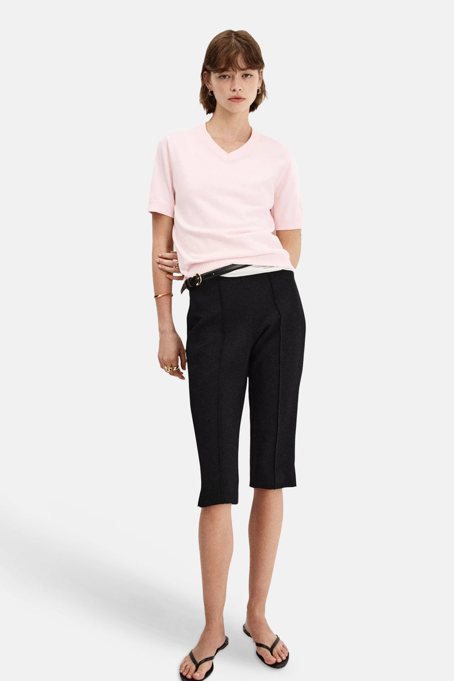 Pull met korte mouwen - roze
