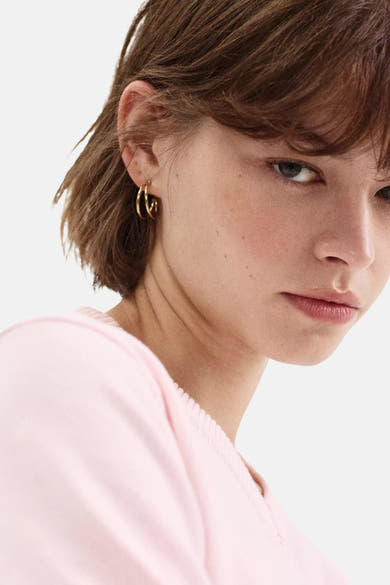 Pull met korte mouwen - roze